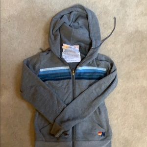 Aviator Nation 5 Stripe Zip Hoodie